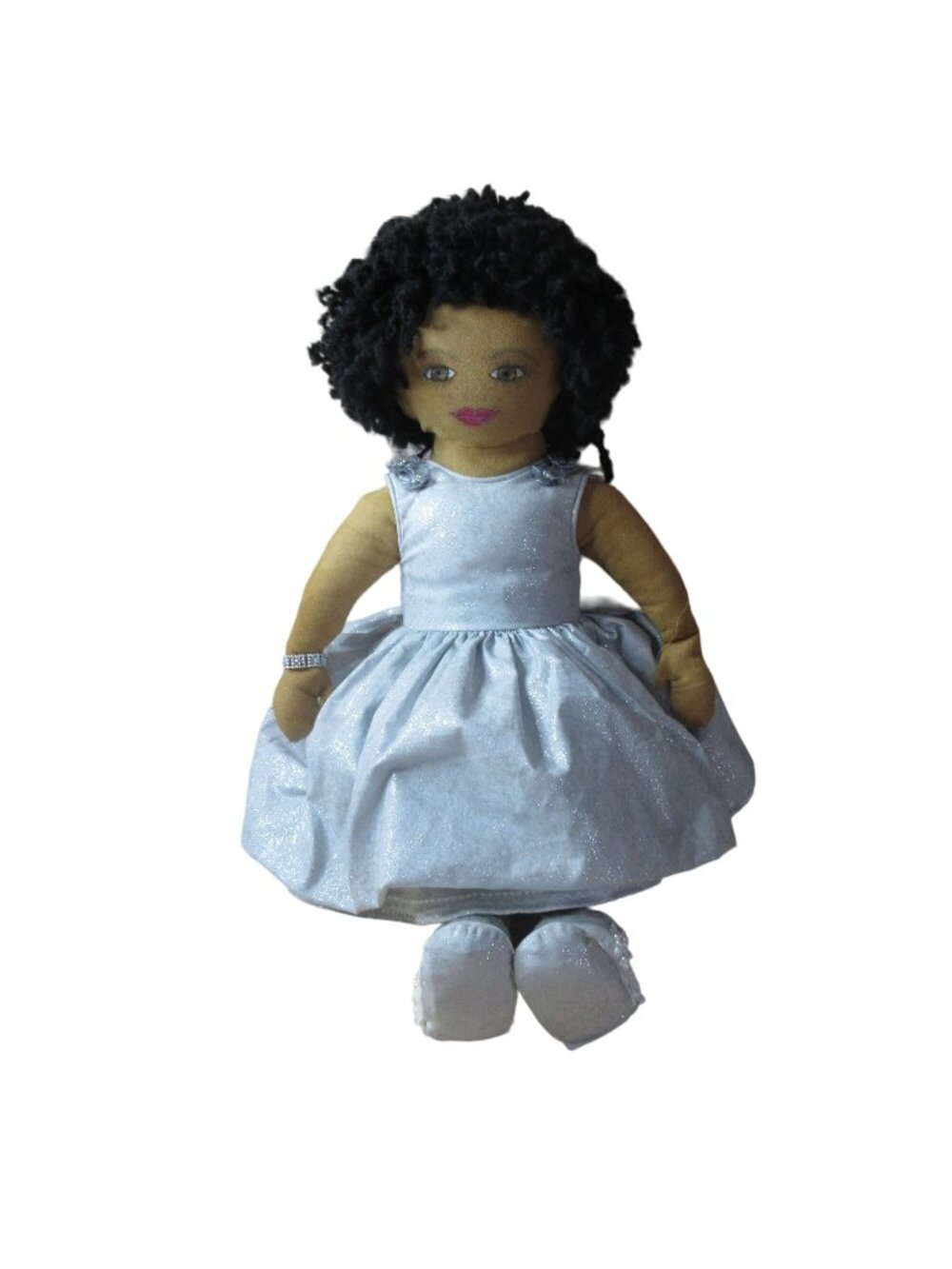Tan Suede Handmade 21" African American Cloth Rag Doll Vintage